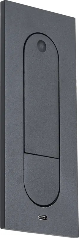 Set van 2 moderne wandlampen zwart incl. LED en USB-C poort - Hilton