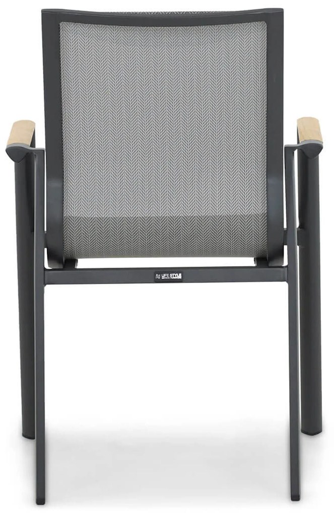 Tuinset 6 personen 210 cm Aluminium/textileen Grijs Lifestyle Garden Furniture Fiora/Venustas