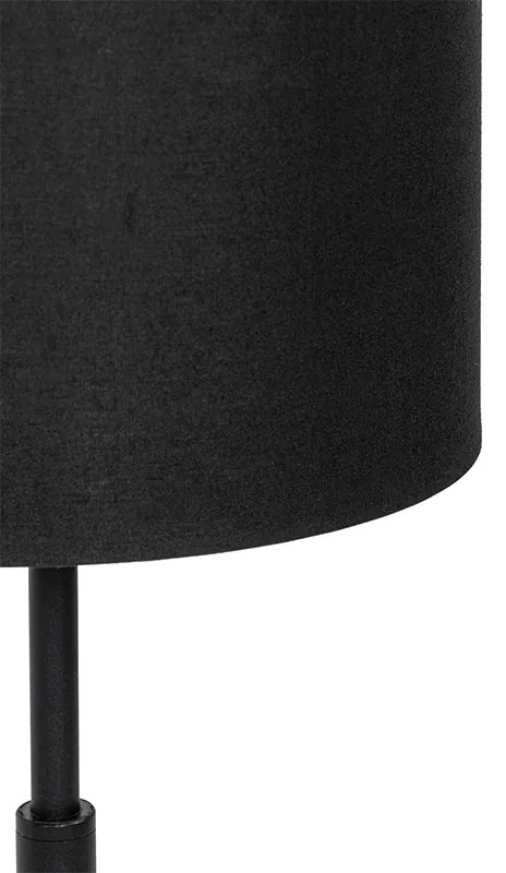 Moderne tafellamp stoffen kap zwart met goud - VT 1