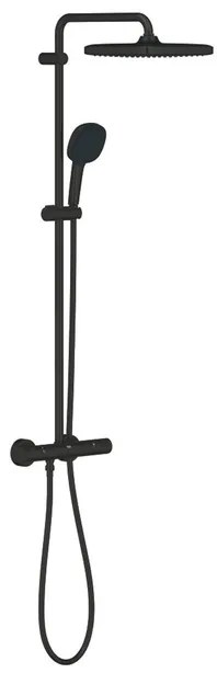GROHE Vitalio Comfort 250 Quickfix Regendoucheset - 25cm - hoofddouche - vierkante handdouche - 2 straalsoorten - met douchethermostaat - mat zwart 266962431