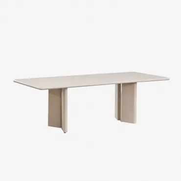 Rechthoekige Eettafel 240x100 Cm In Chelsea Cement Tapioca Beige - Sklum