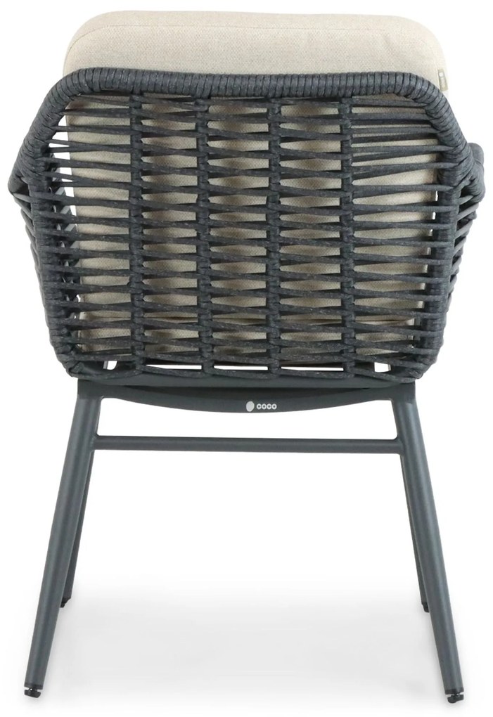Tuinstoel Aluminium/rope Grijs-antraciet Coco Antoni