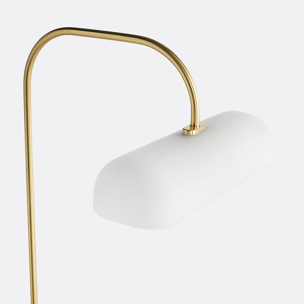 Staande lamp in opaline glas, messing en marmer, Nota