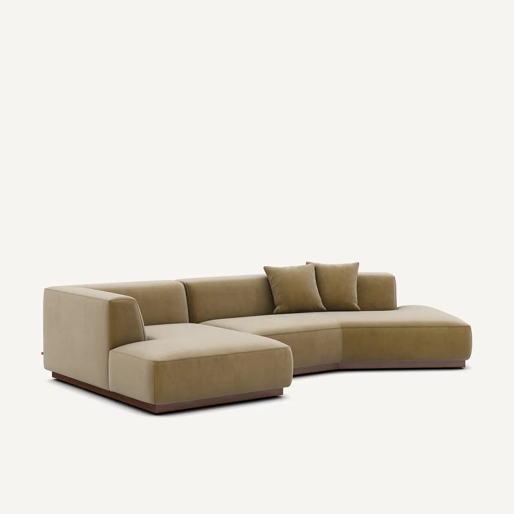 Linker open hoekbank fluweel, Jacopo