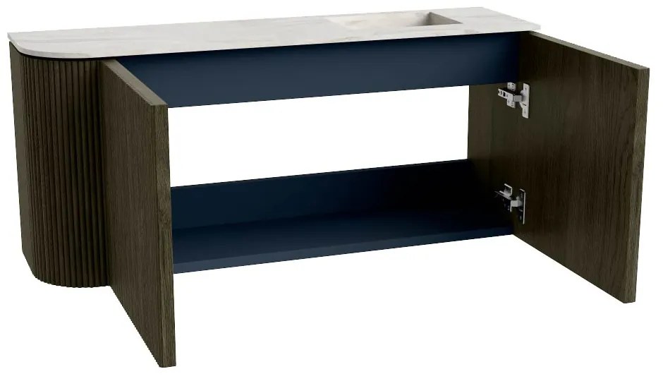 Mondiaz Joya DLux 90cm toiletmeubel ronding links shadow met wastafel faye rechts 1 kraangat ostra