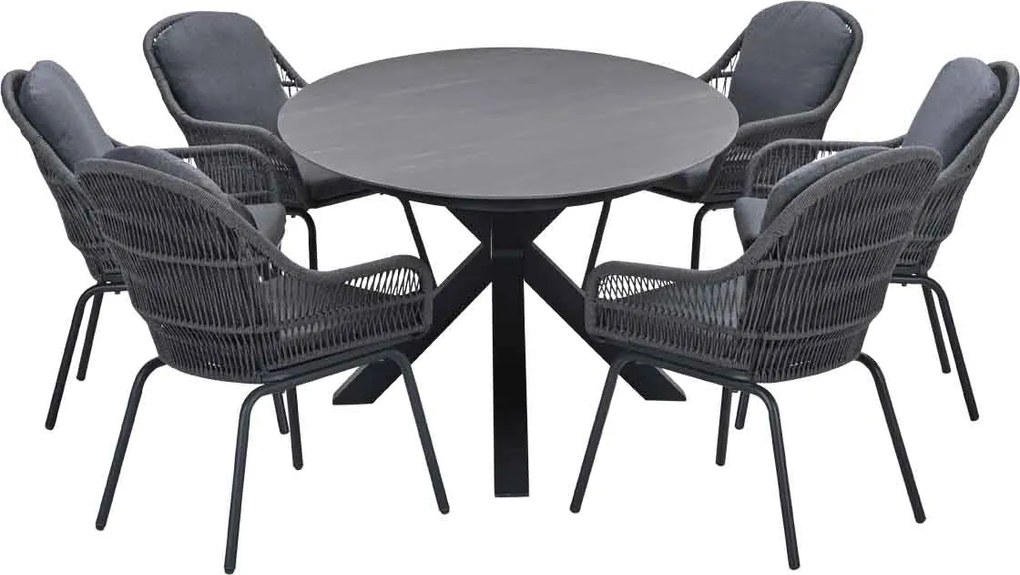 Garden Impressions Yima tuinset 7-delig - Scot tuintafel Napoli grey 230x115 cm