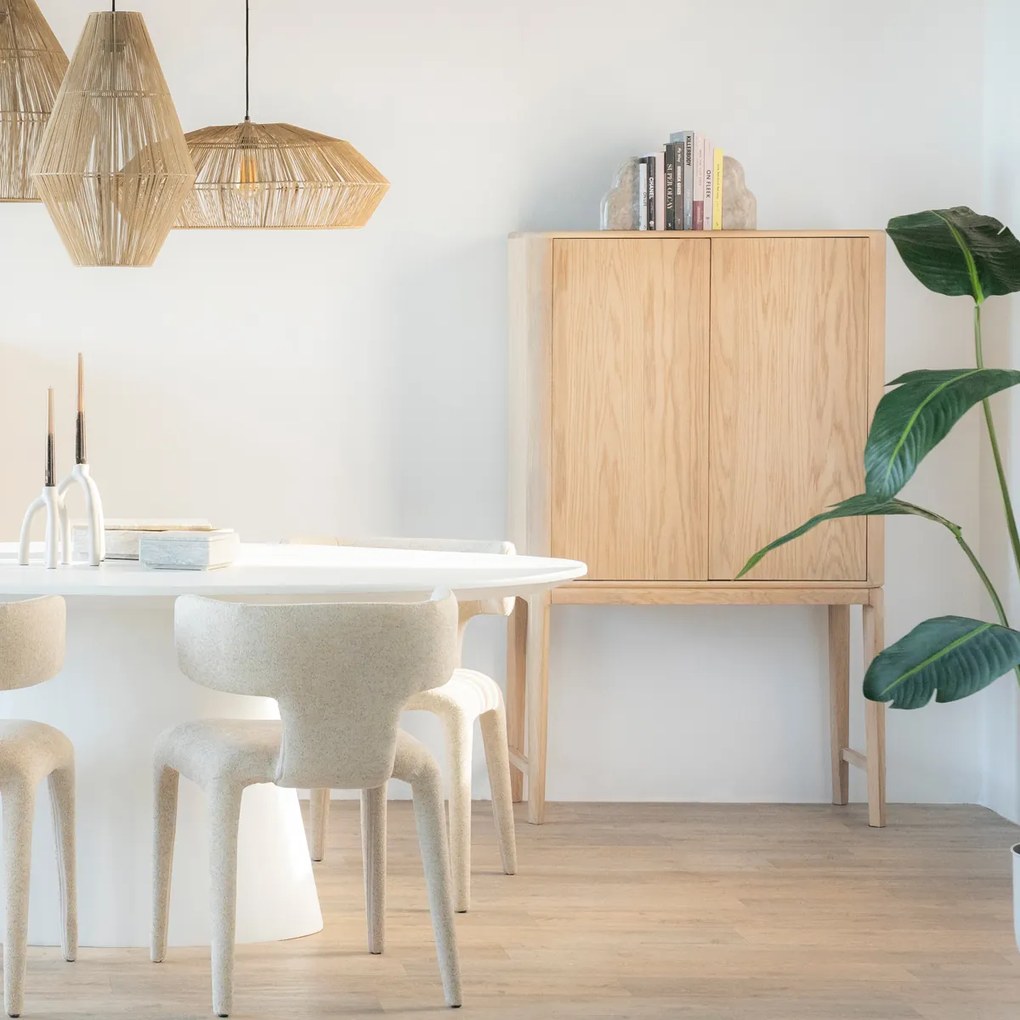 Licht Eiken Kast Op Hoge Poten - 90x40x150cm.