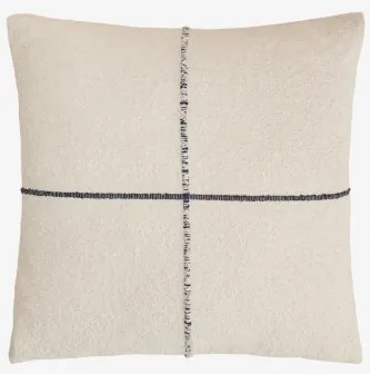 Vierkant Kussen 45x45 Cm Van Katoen Louisa Design Wit - Marineblauw - Sklum