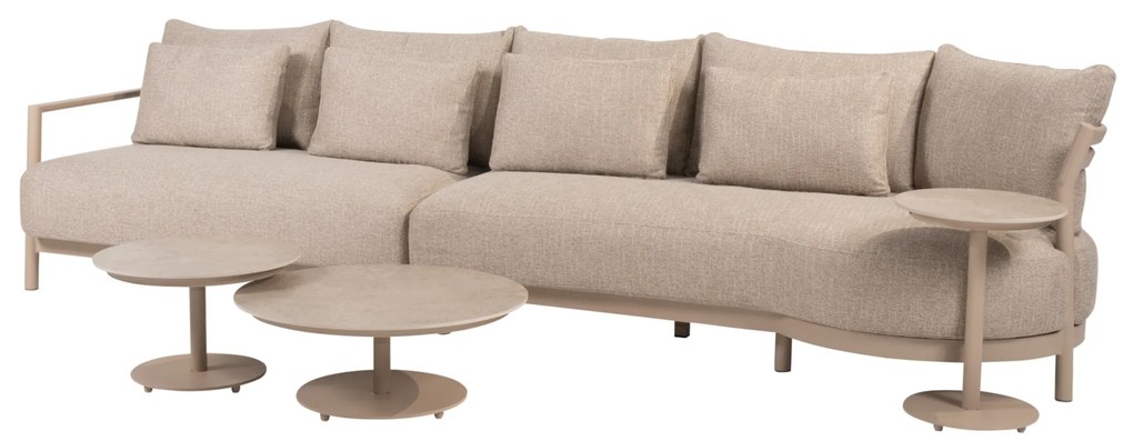 Boaz Mykonos modulaire chaise longue loungeset 5 delig keramiek latte 4 Seasons Outdoor