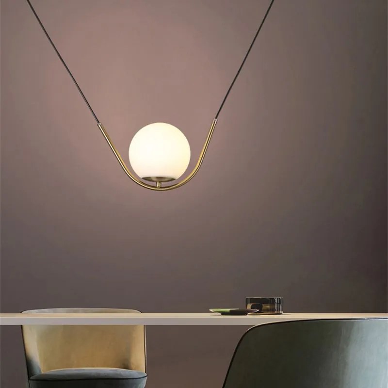 Hanglamp Gouden Glazen Bol APP689-1CP