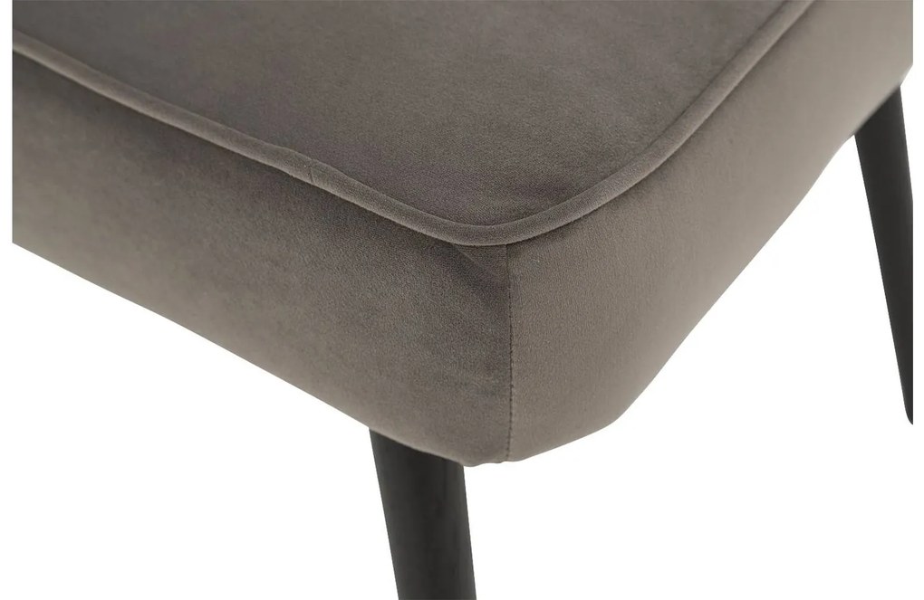 Goossens Eetkamerstoel Rob grijs velvet stof leuning, urban industrieel