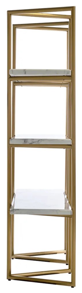 Richmond Interiors Lagrand Design Stellingkast Goud Met Marmer - 165x46.5x185cm.