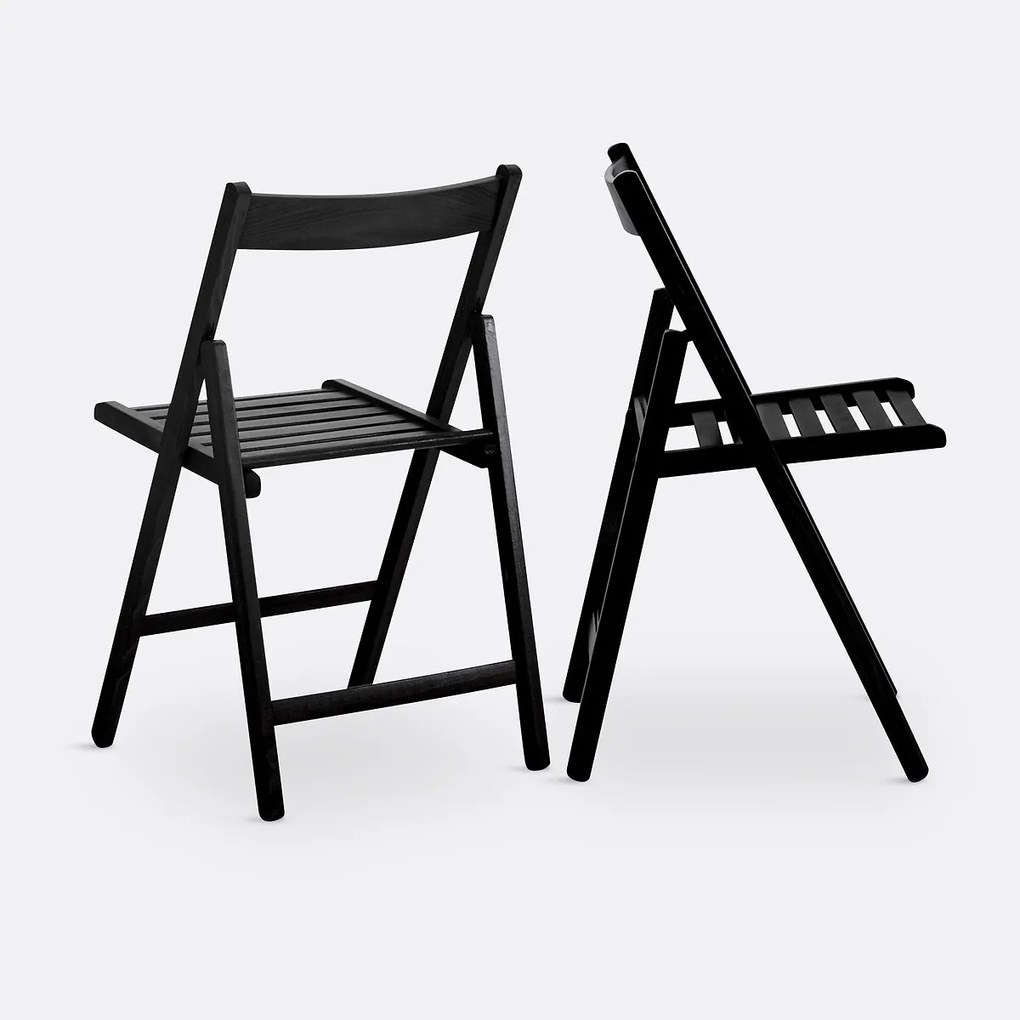 Set van 2 klapstoelen, massief beuken, Yoann