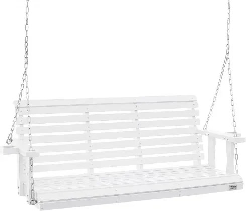 VEVOR Cederhouten veranda schommel, 1702x710x600mm, patio schommel voor tuin en terras, verbeterde draagkracht van ca. 400 kg, robuuste schommelstoelbank met ophangkettingen voor buitengebruik, wit
