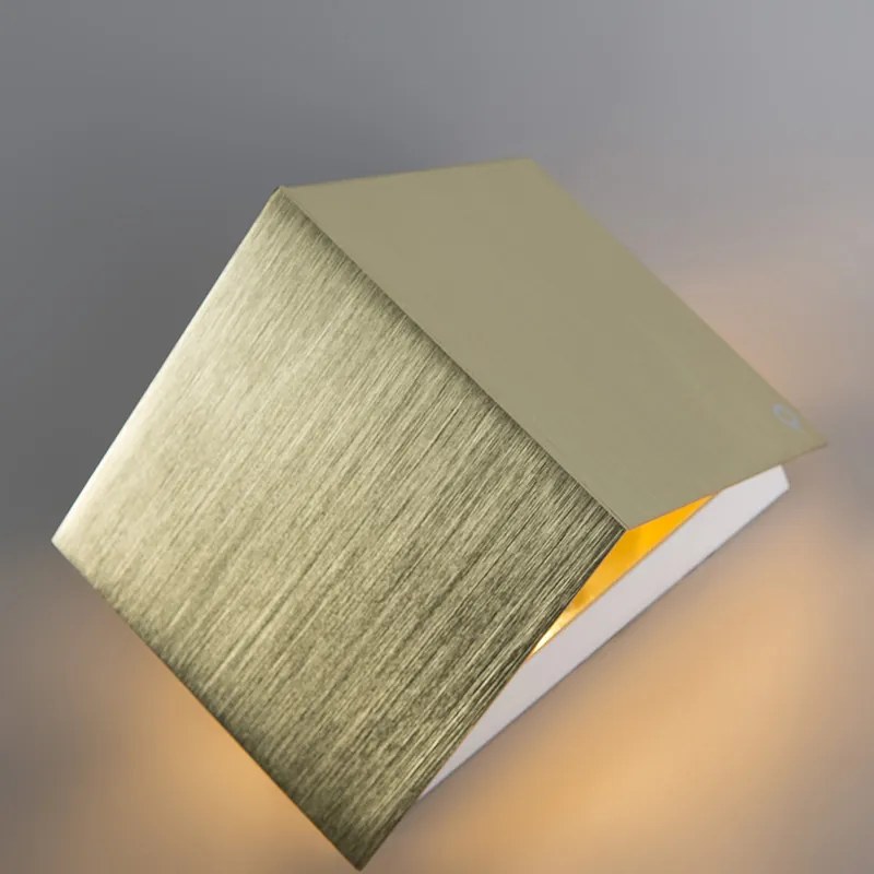 Moderne wandlamp goud met lichteffect - Cube