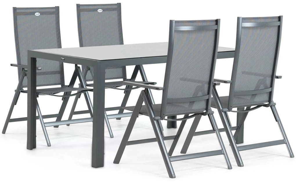 Tuinset 4 personen 150 cm Aluminium/textileen Grijs Hartman Aruba/Venustas