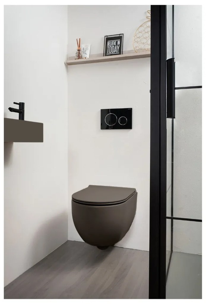 Xenz Gio randloos toilet 47cm met vortexspoeling coffee mat