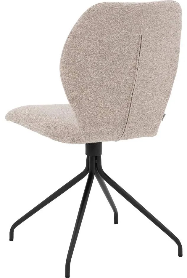 Goossens Eetkamerstoel Hera beige stof leuning, modern design