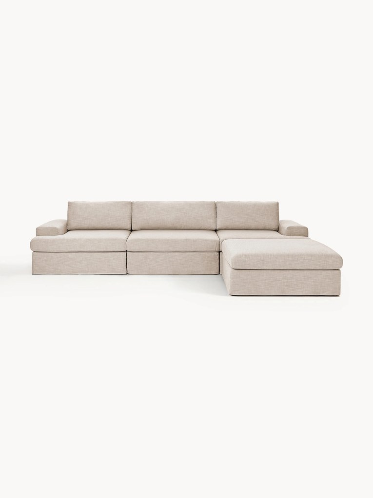 Modulaire bank Russell (4-zits) met poef (links/rechts)