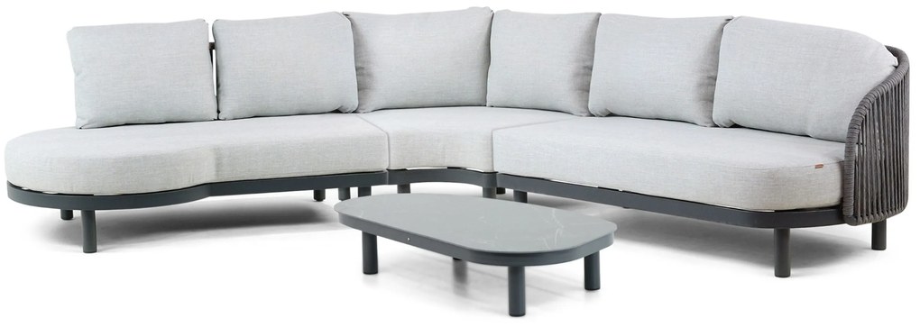 Hoek loungeset 5 personen Aluminium/rope Grijs  Santika Furniture Santika