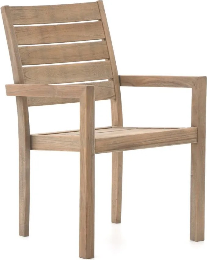 Dining tuinstoel |   ROUGH-S | Hout | Old Teak | Stapelbaar | Kees Smit Tuinmeubelen