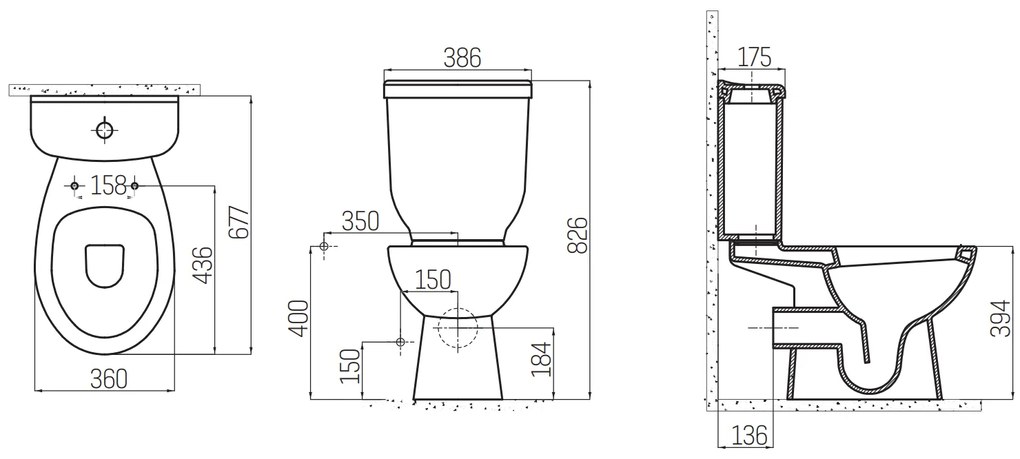 Sanigoods Mida staand toilet wit glans PK