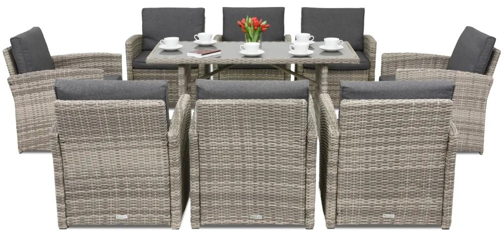 Monaco Premium 8 Garden Point tuinmeubelen lichtgrijs