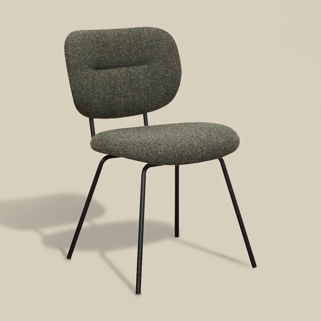 Moderne Eetkamerstoel Groen Boucle