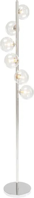 Vloerlamp Met Glazen Bollen Chroom