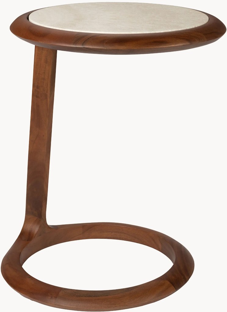 Travertin bijzettafel Doppio