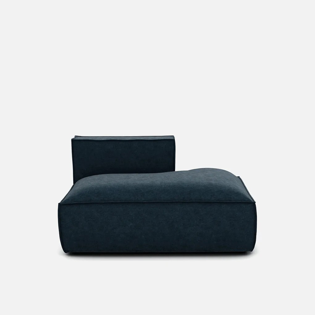 Loungebank element rechts voor modulaire bank, in fluweel met structuur, SEVEN