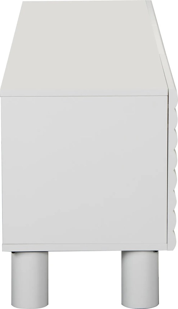 Wit Tv-meubel Met Grote Ribbels 180 Cm - 180x40x55cm.