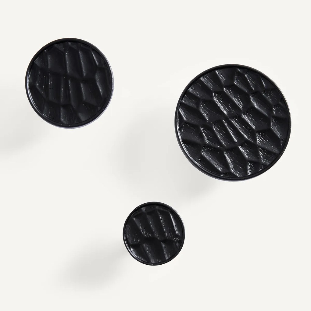 Set van 3 gebeitste eiken jashaken, HANGO