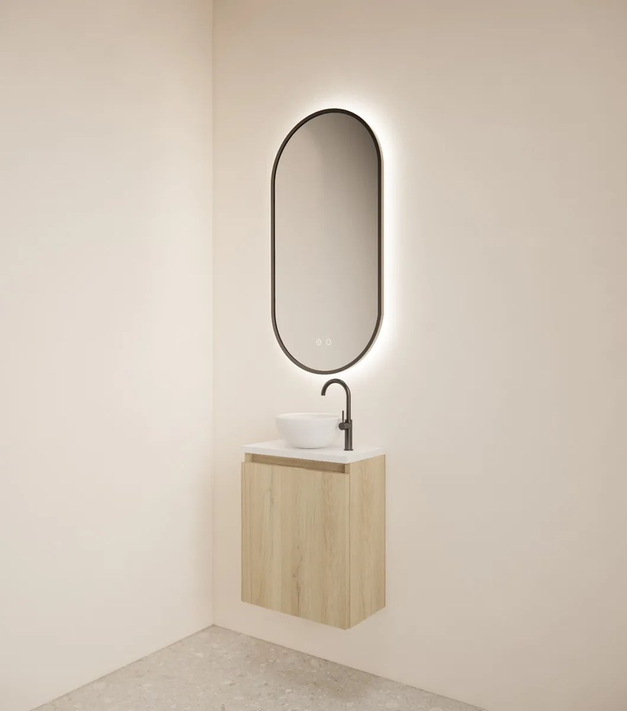 Gliss Design Echo toiletmeubel 40cm evoke eiken met toppaneel wit mat