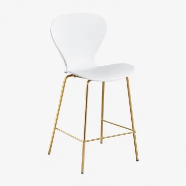 Taburete Alto Uit Wit & ↑66 Cm & Goud - Sklum