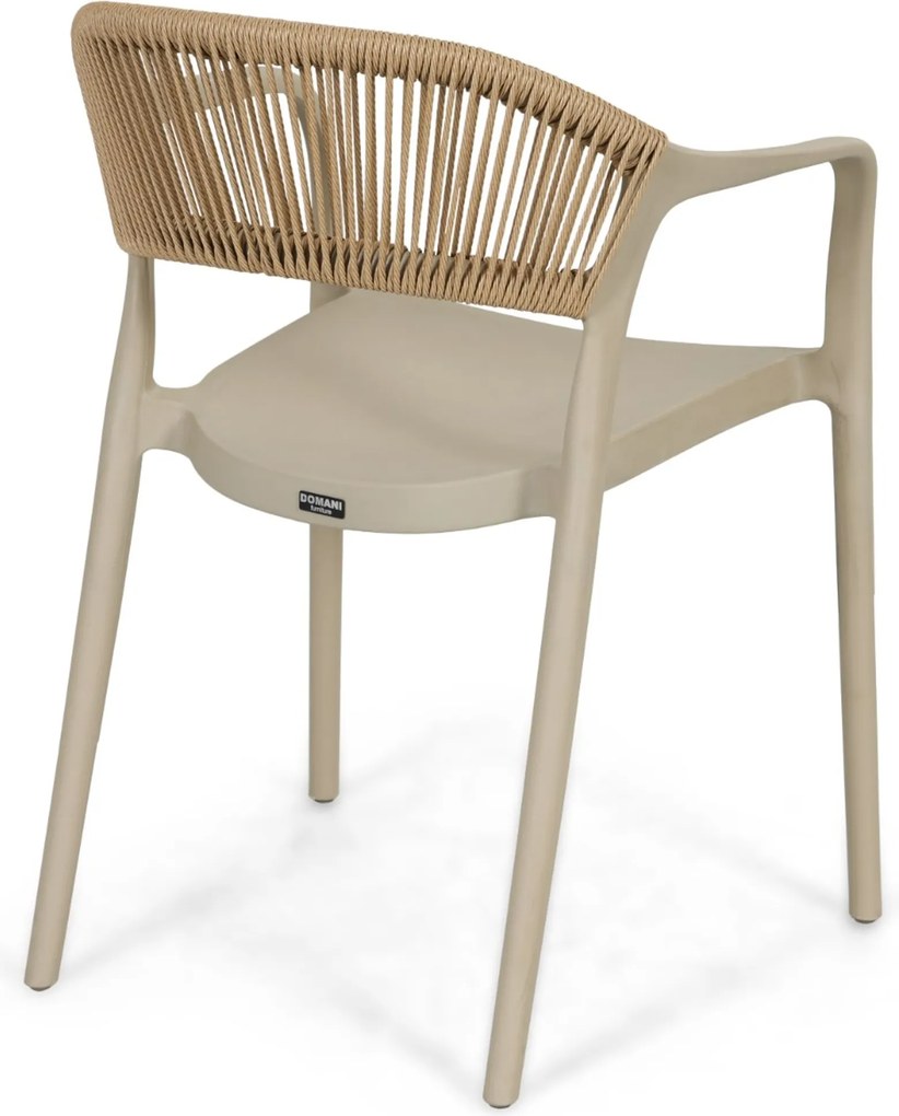 Tuinset 6 personen 220 cm Kunststof Taupe Domani Furniture Toscano/Tavano