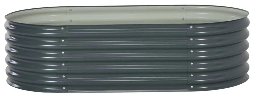 vidaXL Plantenbak verhoogd 160x80x44 cm gegalvaniseerd staal grijs