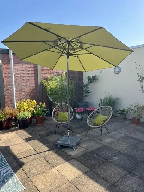Madison Paros 2 luxe stokparasol - 300 cm. - Sage green