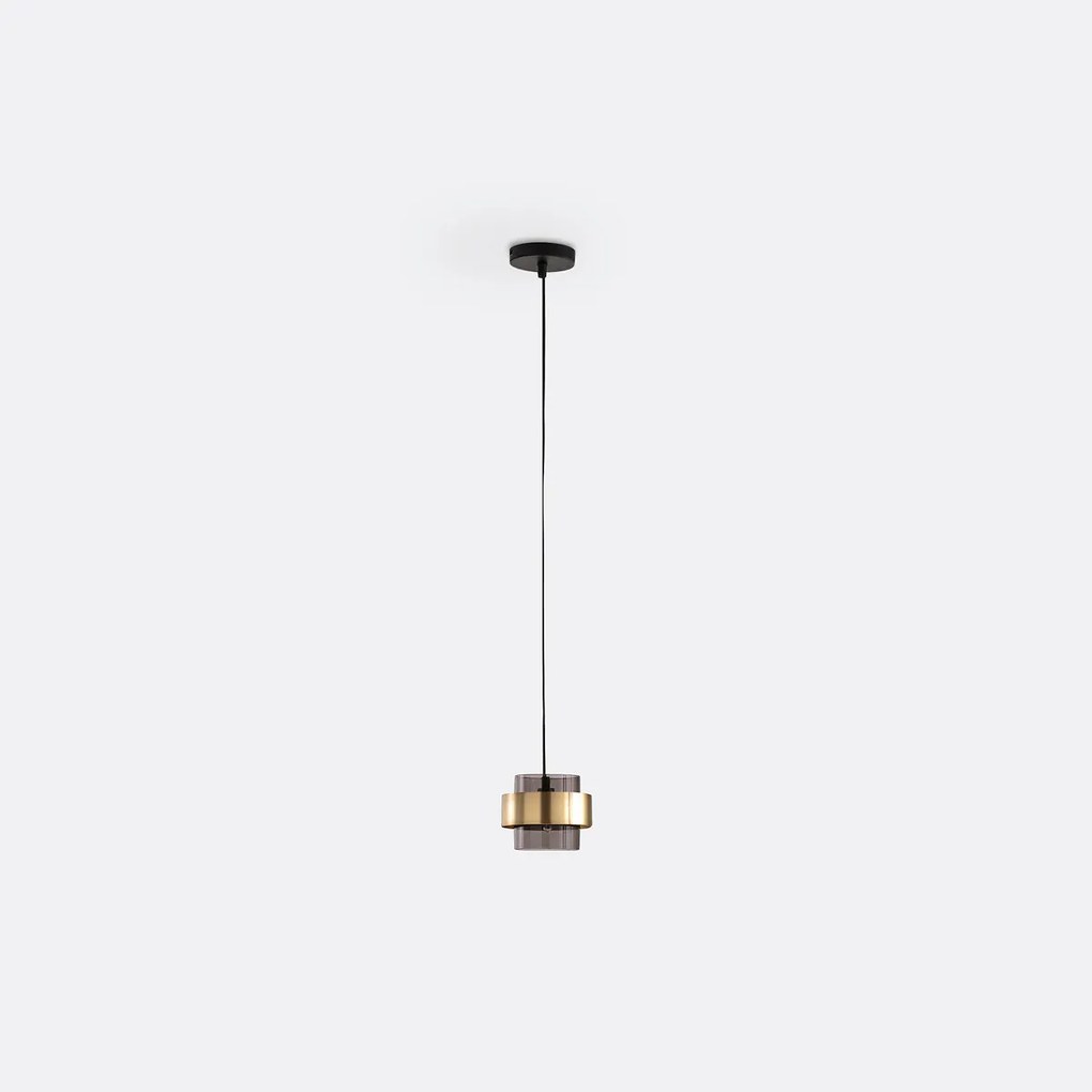 Hanglamp in gerookt glas Ø13,8 cm, Botello