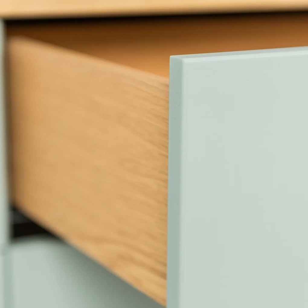 Tenzo Dot Groen Dressoir Met Eiken Blad - 109x43x79cm.