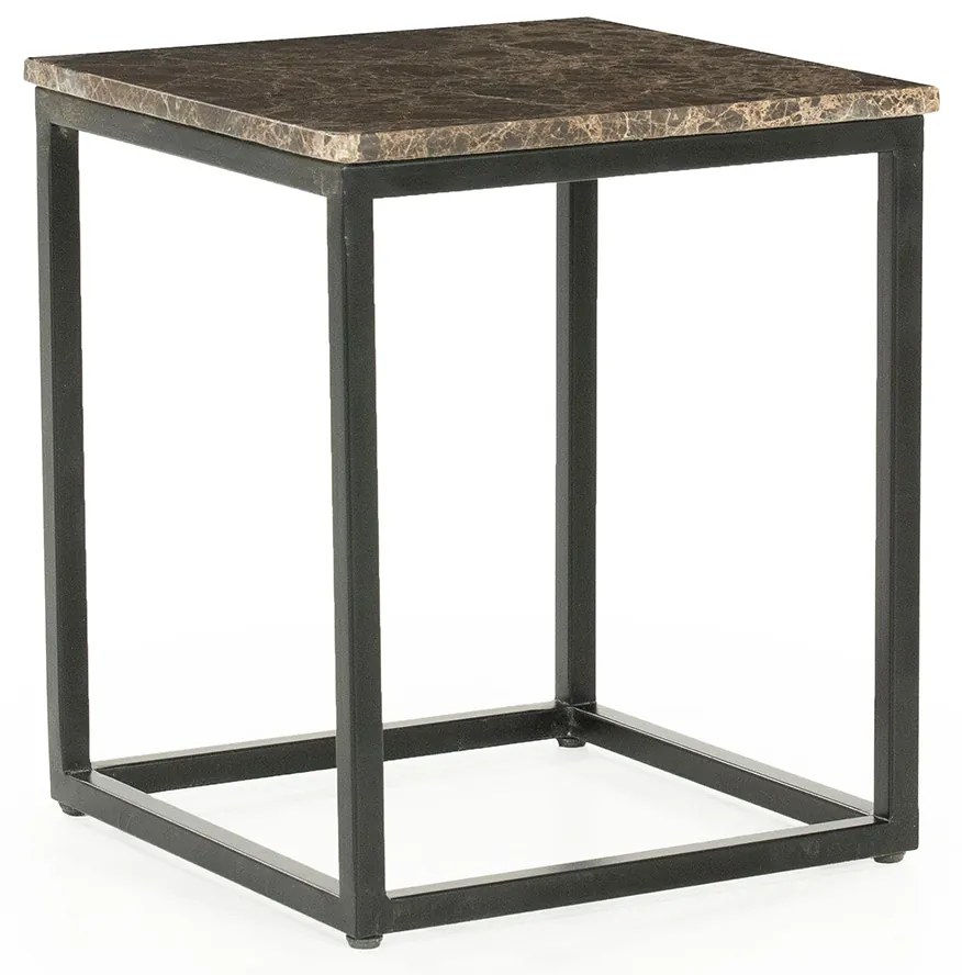 Eleonora Rico Vierkante Bijzettafel Van Bruin Marmer - 38 X 38cm.