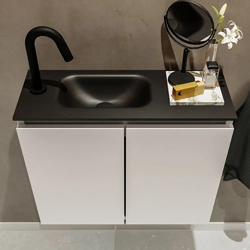 Mondiaz Ture 60cm toiletmeubel linen met wastafel urban links 1 kraangat