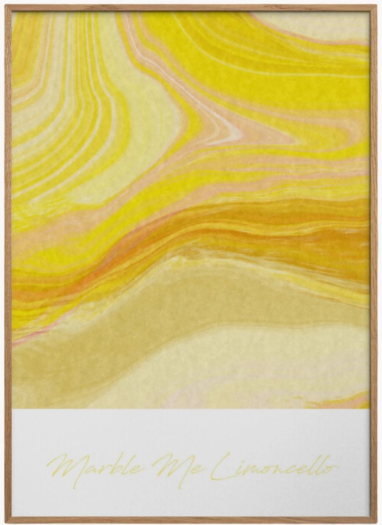 Ingelijste digitale print Marble Me Limoncello