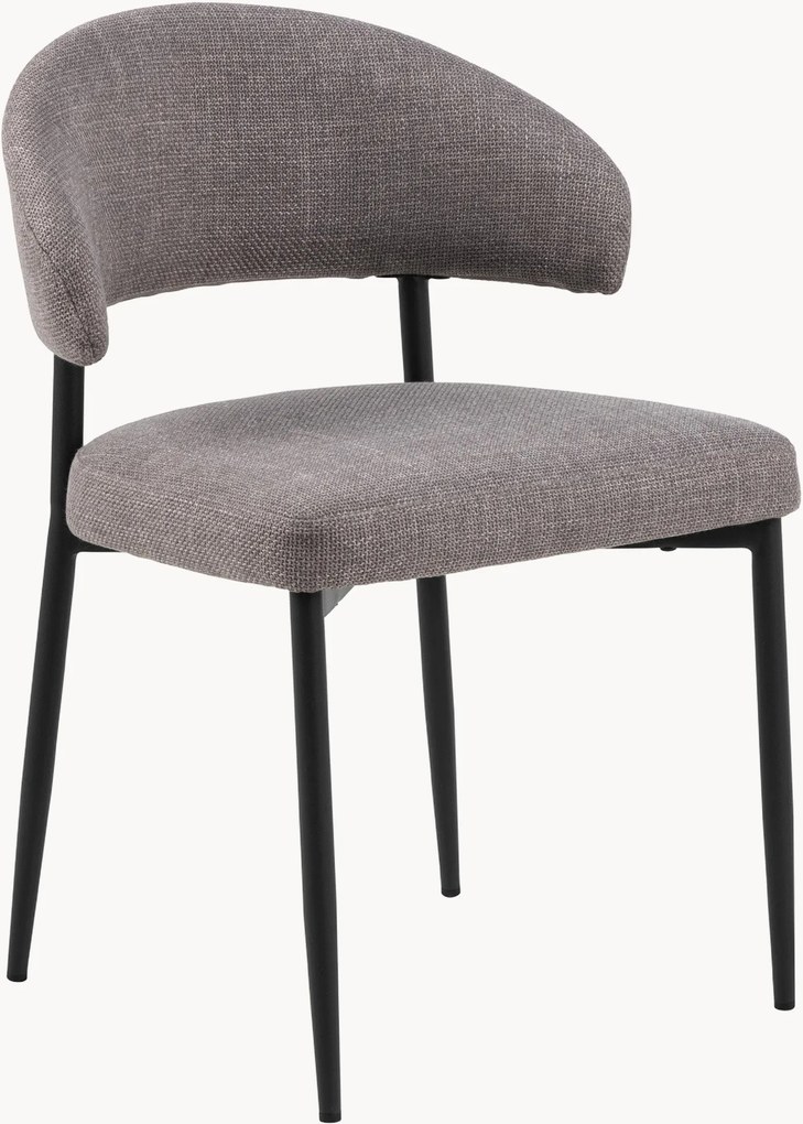 Gestoffeerde stoelen Edina met metalen poten, 2 stuks