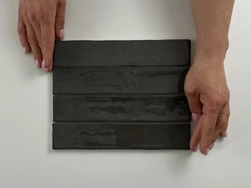 Jabo Kalon wandtegel antraciet 5x25cm glans