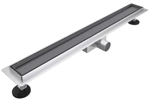 Fortifura Galeria douchegoot - 50cm - tegelrooster - vloerflens - Geborsteld Gunmetal PVD SW720437/SW1075287