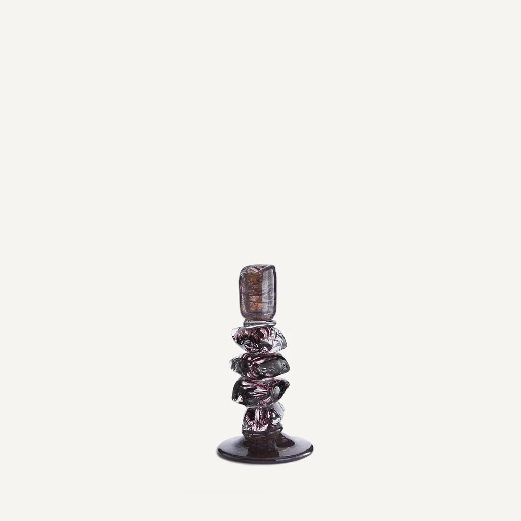 Handgeblazen glazen kandelaar, H23 cm, Qimera