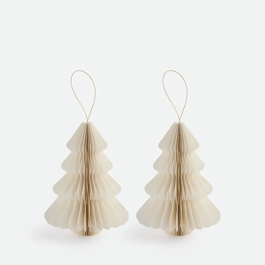 Set van 2 opvouwbare kerstbomen, hoogte 15 cm, CASPAR