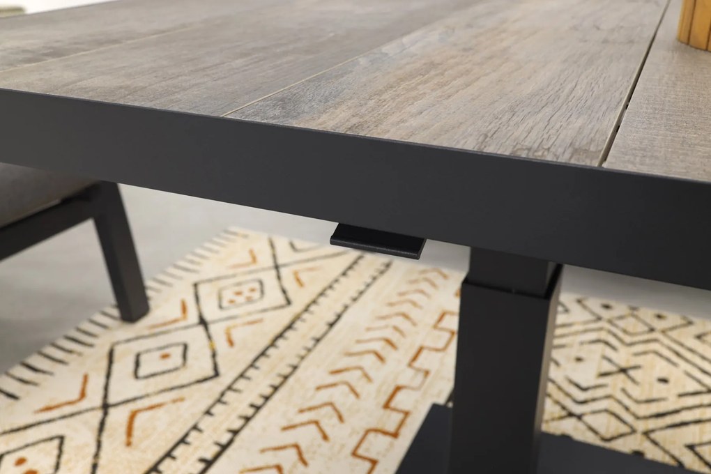 Azoren/Jersey stoel-bank loungeset 4-delig verstelbaar - Antraciet OP=OP