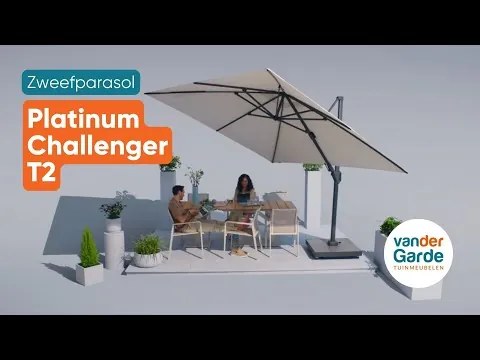 Platinum Challenger Premium T2 3.5x2.6 m - Faded Black met Marbella voet en hoes